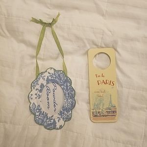 Two vintage signs Powder Room & I'm in Paris